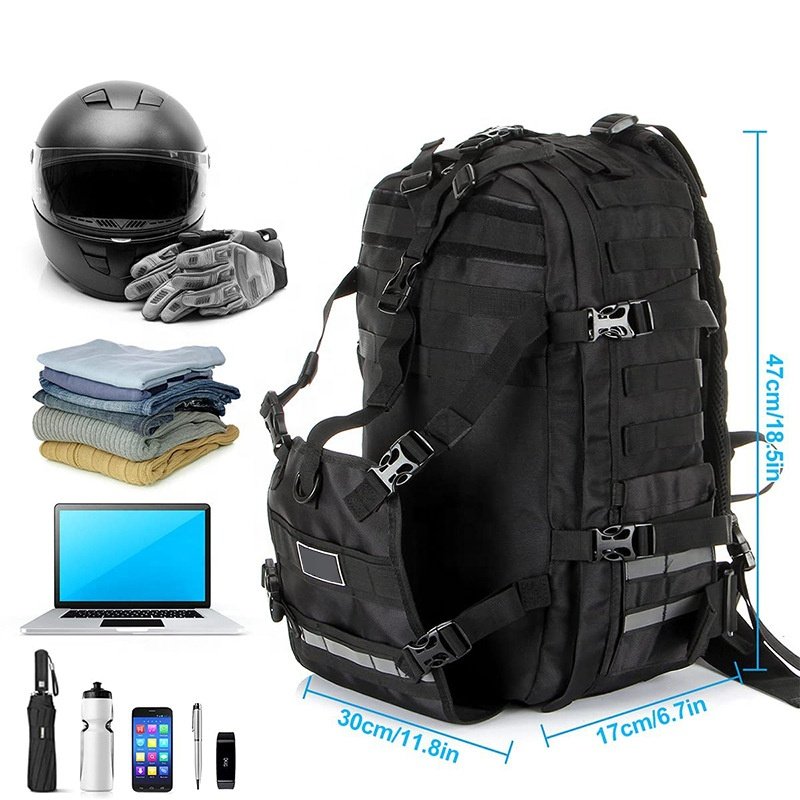 Manufacture Expandable Large Capacity Mountain Bike Helmet Bag Waterproof Motorcycle Tactical Backpack