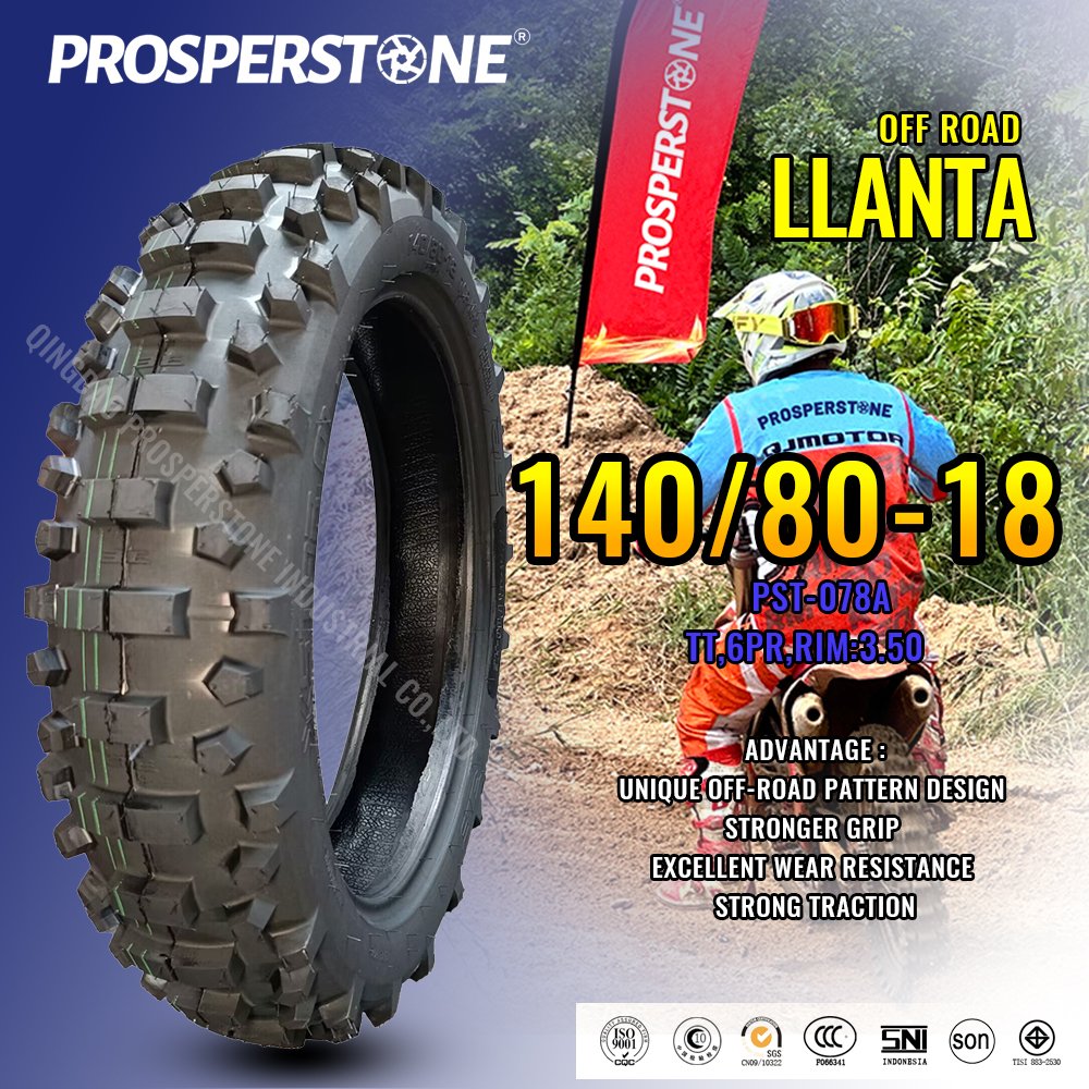 140/80-18 Cross-Country Motorcycle Tires High Stability Comfortable Drive Strong Wear Resistance New Used Tube Casing Available