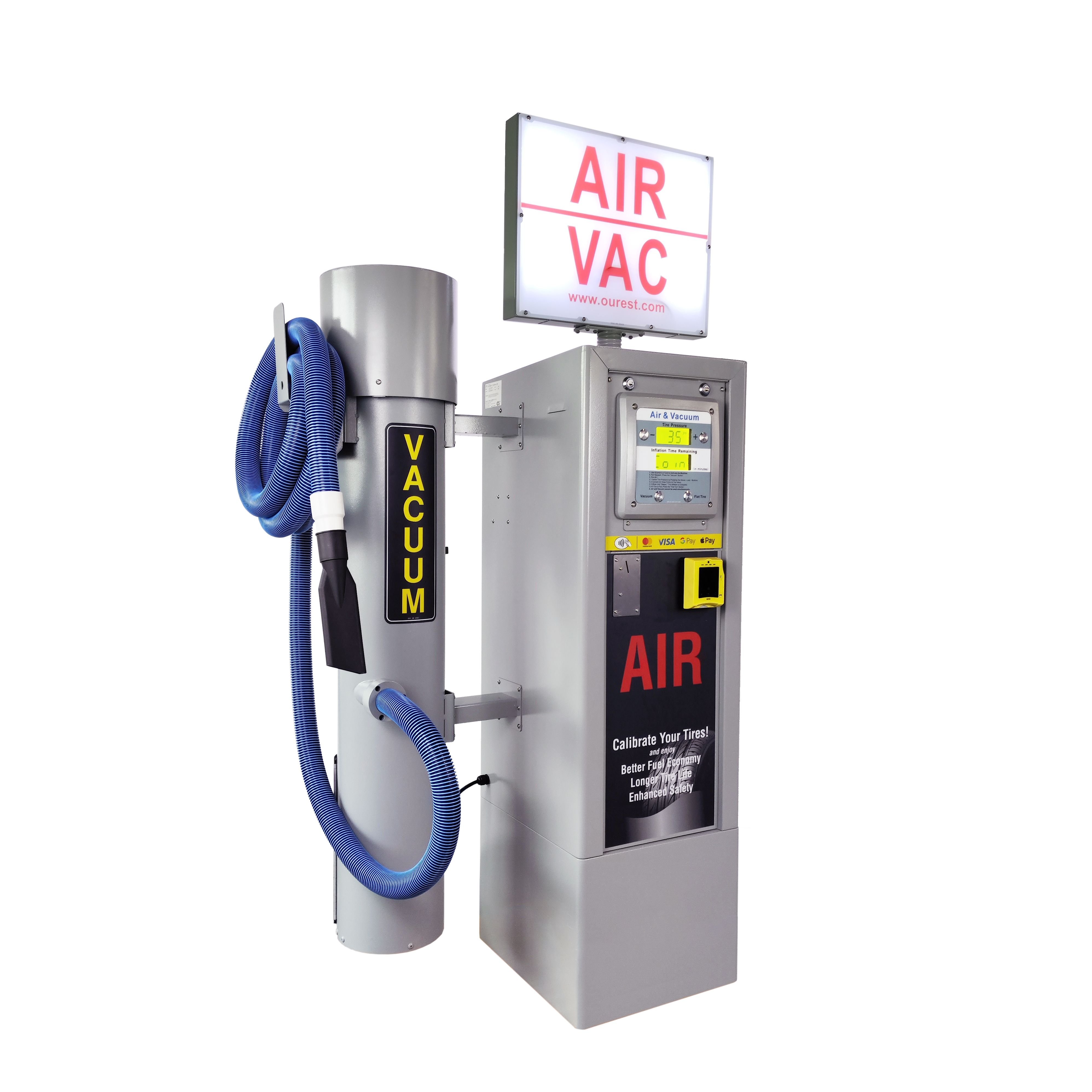 G5 CE Stainless Steel Cabinet Air Vending Machine 2024 New Arrivals Tyre Inflators and Vacuum Cleaner with Air Compressor Pump