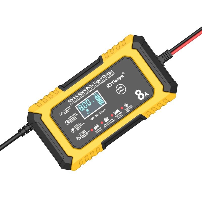 LiFePO4 battery charger 12V 8A Intelligent Pulse Repair lead acid battery charger for 12 volt car battery with CE ROHS