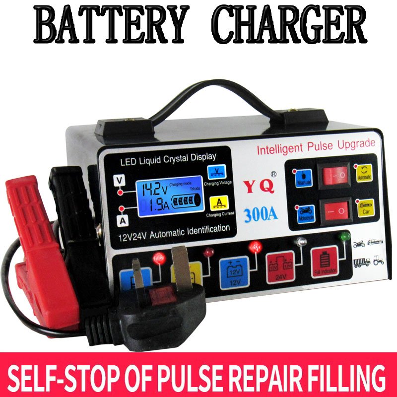 Intelligent Pulse Repair Battery Charger for Lead Acid Batteries 12 Volt 24 Volt Can Be Used