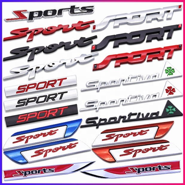 Customized Sports letters car Emblem auto side fender Trunk badge Sticker Racing Motorcycles Decal Sticker