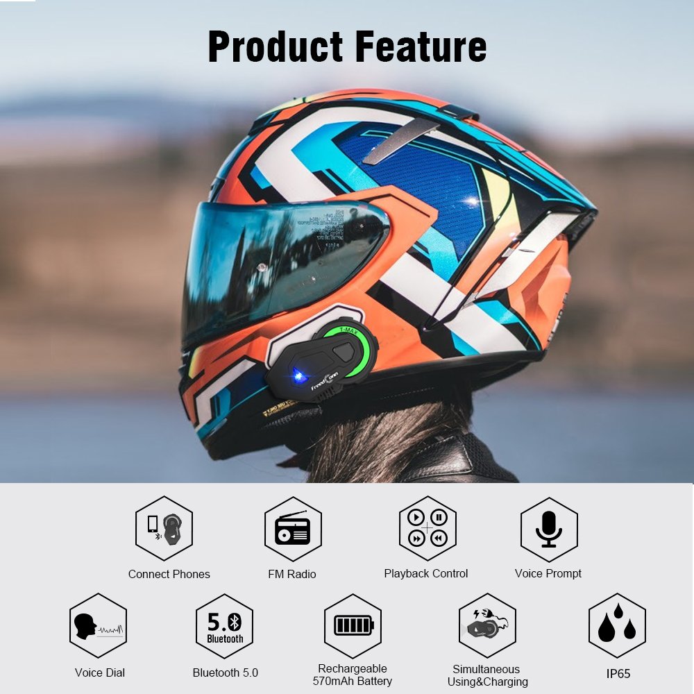 Hot Selling Waterproof Bluetooth Helmet Headset for Motorcycles ABS Intercom with Fancy Design Used Condition