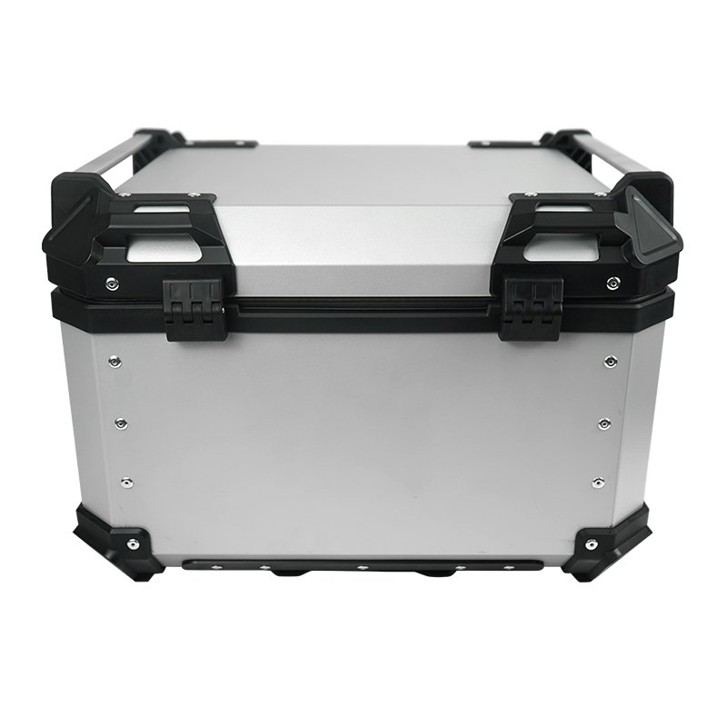 F2-MOTO 55L-X silver aluminum alloy top box used for motorcycle and electric vehicle tail installation