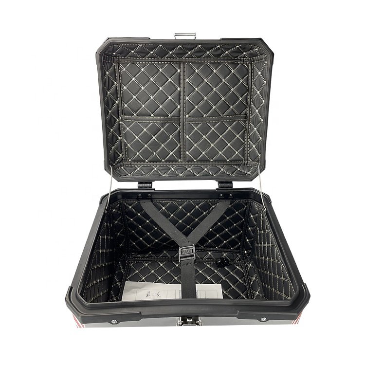 F2-MOTO 55L-X silver aluminum alloy top box used for motorcycle and electric vehicle tail installation