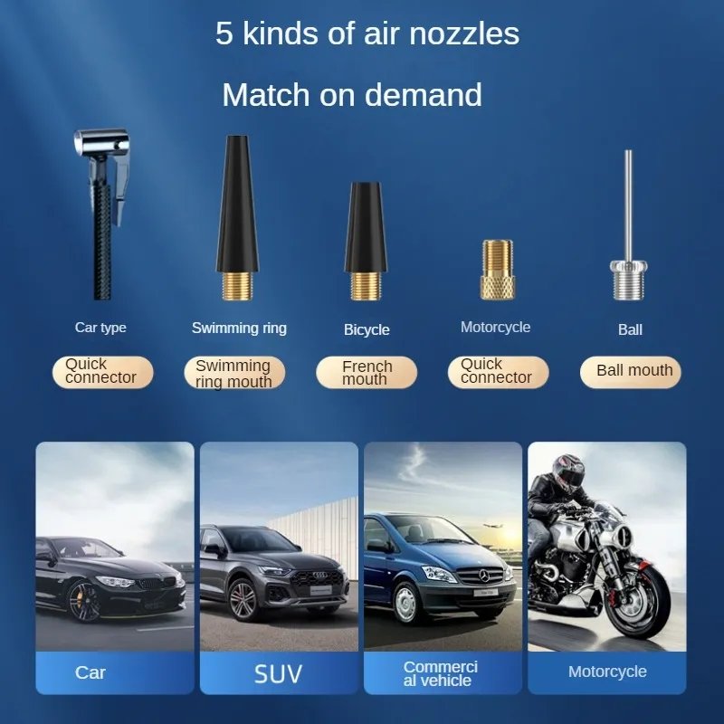 Car Electric Air Pump Portable Wireless Digital Touch Air Compressor 150PSI Suitable for Car Motorcycle