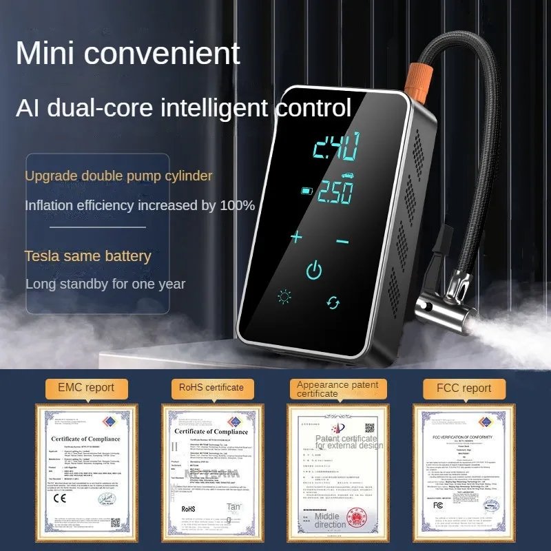 Car Electric Air Pump Portable Wireless Digital Touch Air Compressor 150PSI Suitable for Car Motorcycle
