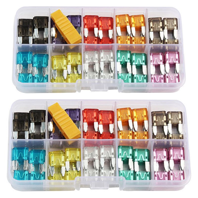 Car Blade Fuse Fuses Kit Low-voltage Mini Cable with Used Bus Box Motorcycles 120pcs Auto Different AMP Zinc Mini Car Blade Fuse