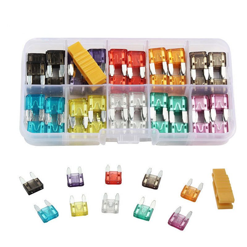 Car Blade Fuse Fuses Kit Low-voltage Mini Cable with Used Bus Box Motorcycles 120pcs Auto Different AMP Zinc Mini Car Blade Fuse