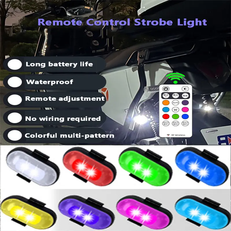 Multicolor Wireless Remote Control Strobe Light LED Warning Lamp For Car Motorcycle Drone Flash Position Indicator Lamp