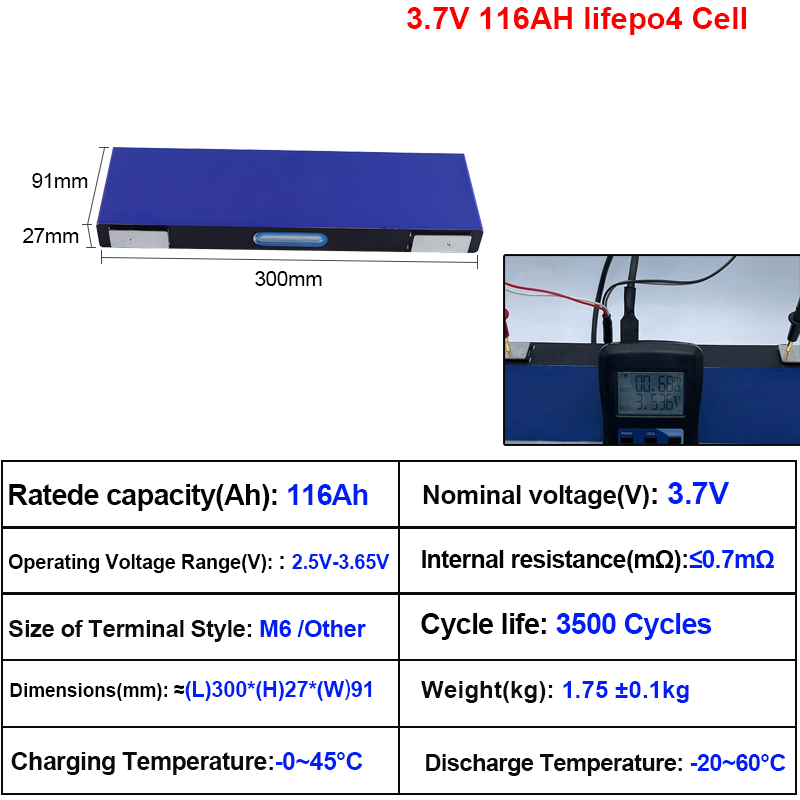CATL Brand new 3.7v 116ah Deep cycle high rate blade battery Used in energy storage solar energy automobiles.