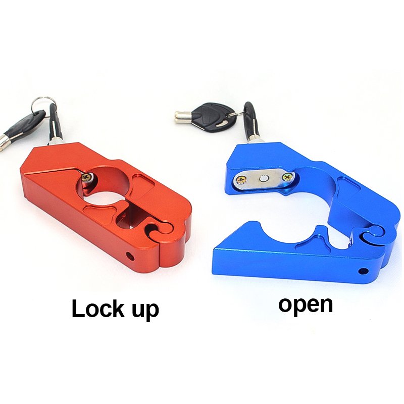 CNC factory Hot selling handlebar anti-theft lock used to motorcycle handlebar aluminum alloy bull horn lock universal lock