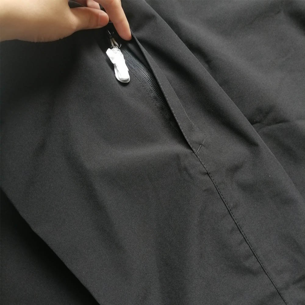 OEM High Quality Men's Unisex Safari Jacket Black Windproof Stylish Casual Style Zipper Closure Thin