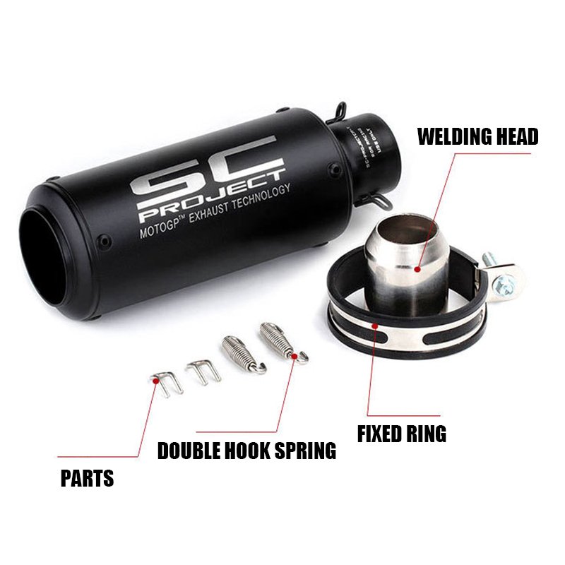 51mm Motocross racing silencer Color stainless steel motorcycle exhaust silencer tube exhaust motorcycle pipe