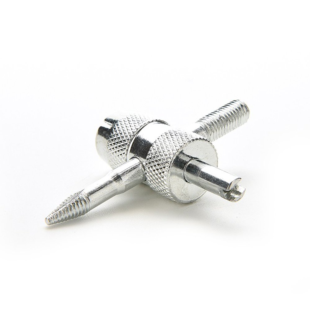 4-Way Valve core Tool,Tire Valve Tools,4 Way Valve Core Tool,4-in-1 Multifunctional Valve Wrench for Automobile Tire Stem Core