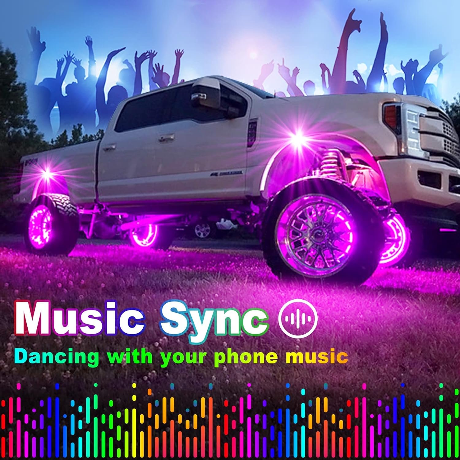 YiLaie Hot sale High Brightness Multifunction Neon underglow Kit Waterproof IP68 with APP/RF Control RGB LED Car Rock Lights