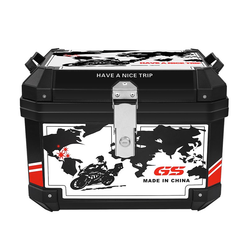 GSB 45L Motorcycle Top Box ABS Waterproof Roof Trunk for Urban Commute and Long Distance Tours Used Condition Alloy Tail Boxes