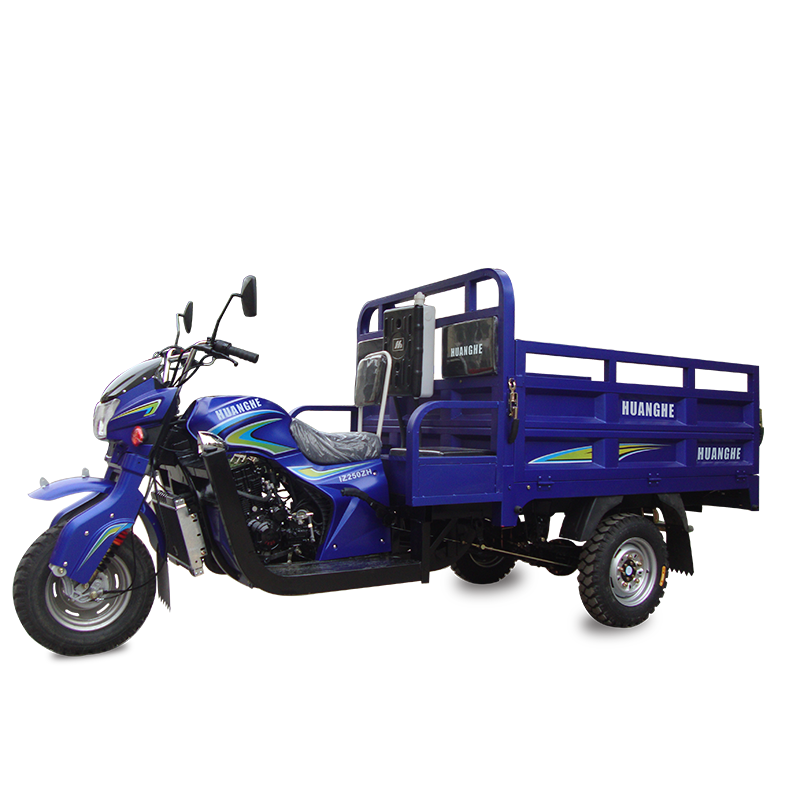 Gasoline tricycle with a large capacity convertible with cargo compartment used by friendly farmers