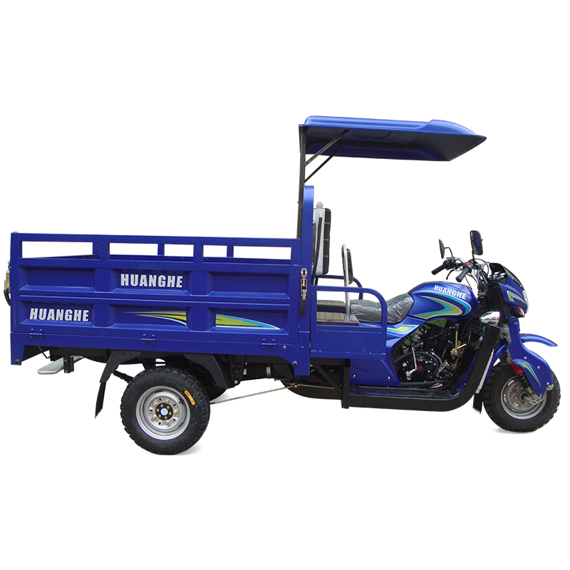 Gasoline tricycle with a large capacity convertible with cargo compartment used by friendly farmers