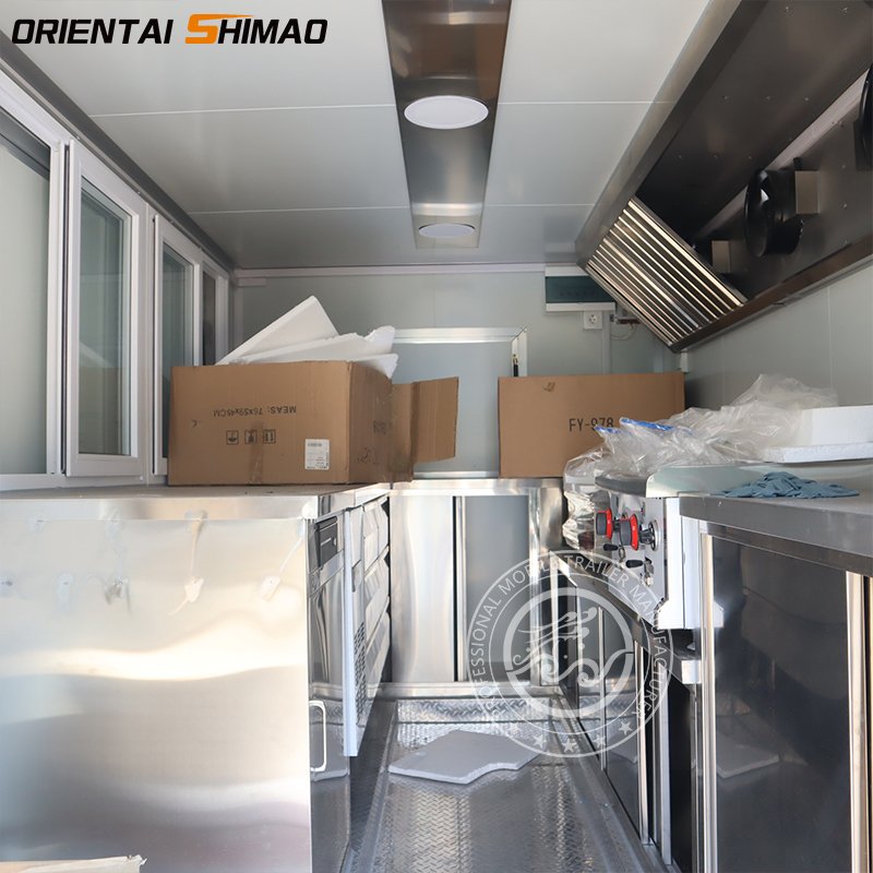 High Quality Colorful Square Box Street Mobile Food Cart Fast Food Trailer Hot Dog Food Truck