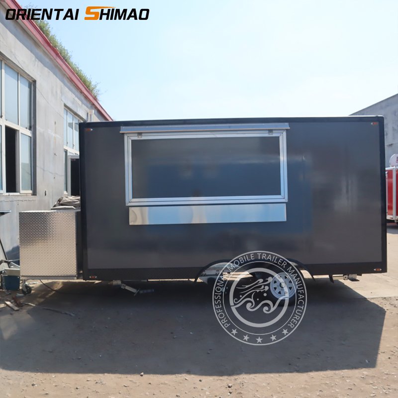 High Quality Colorful Square Box Street Mobile Food Cart Fast Food Trailer Hot Dog Food Truck