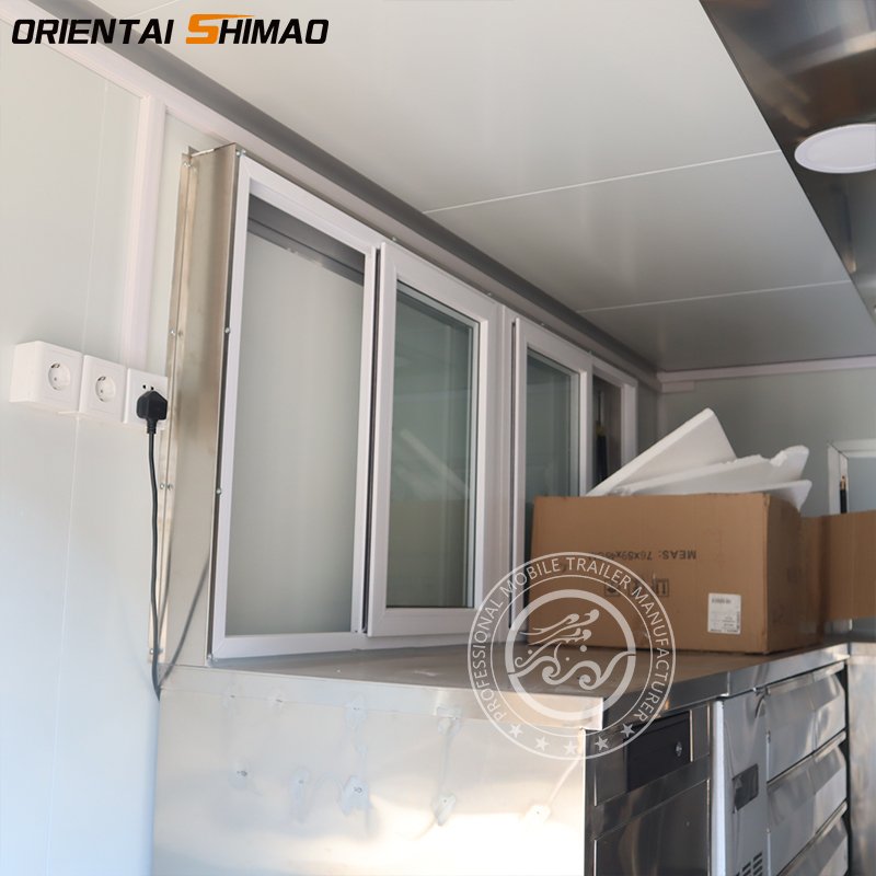 High Quality Colorful Square Box Street Mobile Food Cart Fast Food Trailer Hot Dog Food Truck