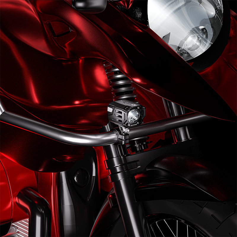 2024 Hot Selling New Super Bright Auxiliary Dual Spotlight Waterproof Breathing Moped Modified Equipment Spotlight