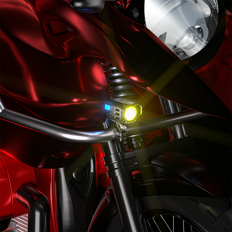 2024 Hot Selling New Super Bright Auxiliary Dual Spotlight Waterproof Breathing Moped Modified Equipment Spotlight
