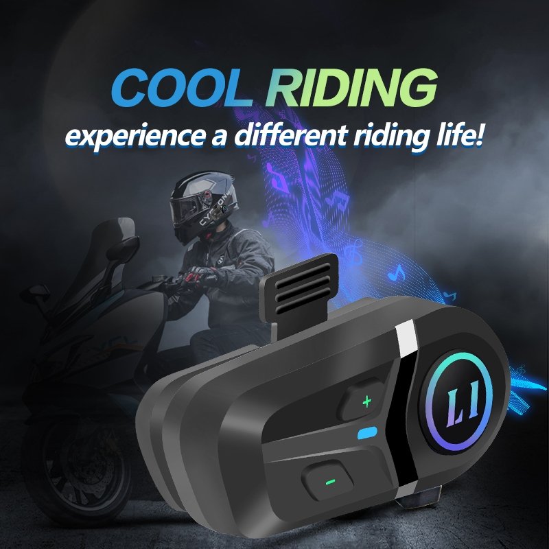 Colorful IPX6 Waterproof Helmet Motorcycle Earphones BT 5.3 Headphones Noise cancelling Wireless Helmet Headset with Microphone