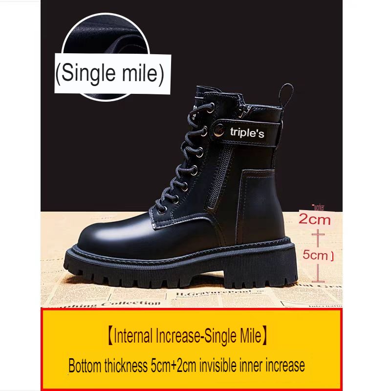 Leather Martins Women English Wind Spring and Autumn 2024 New Small Thick Bottom Brown Short Boots Motorcycle Boots