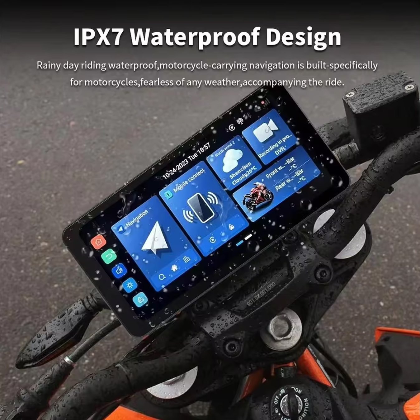 Wholesale 6.3 Inch Linux System Waterproof Car Radio Multimedia Carplay Android Auto Bt Dvr TPMS OTA Gps Motorcycle Navigation