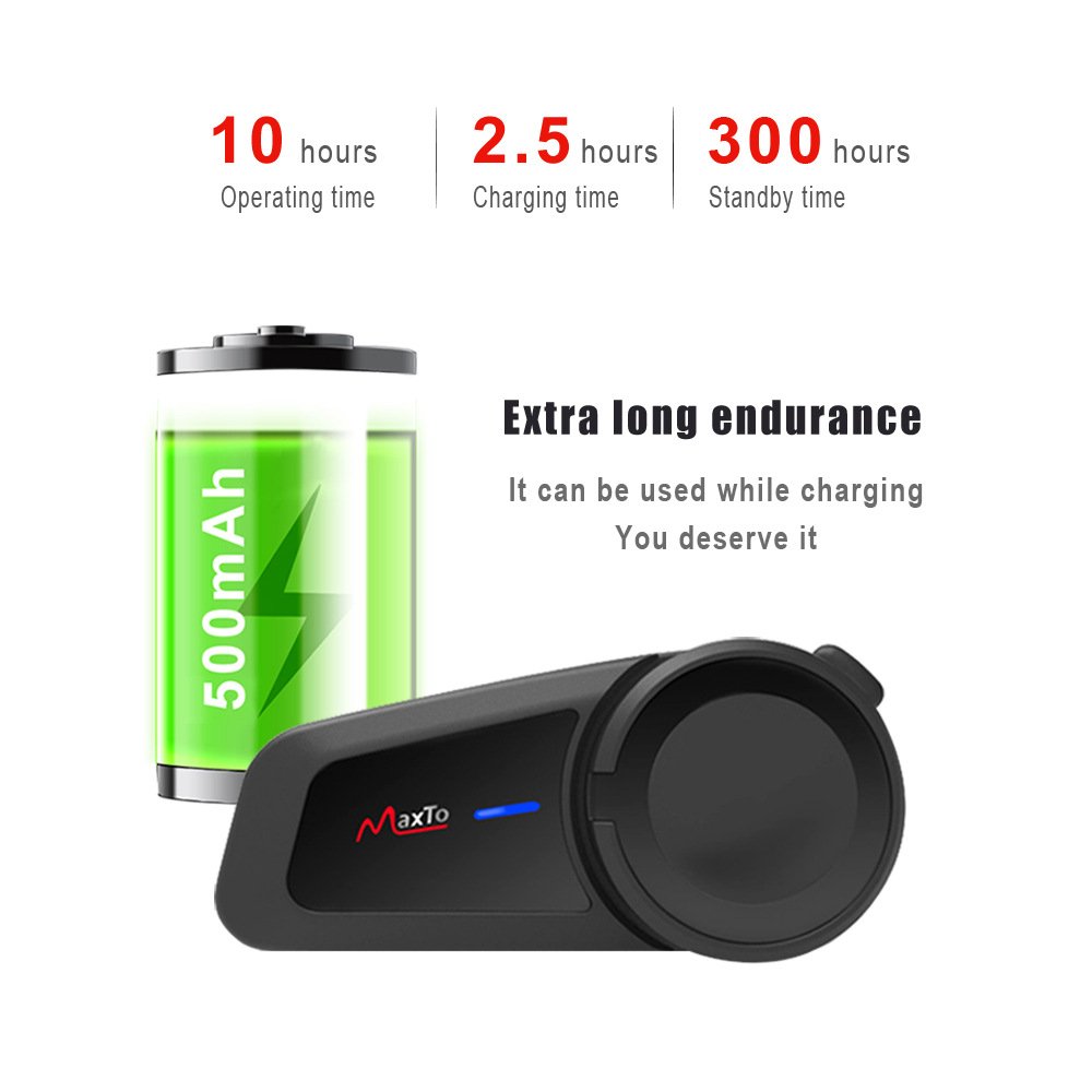 YIR REFIT Maxto M2 helmet headset intercom 6 people 1000 meters intercom paired any brand motorcycle headset